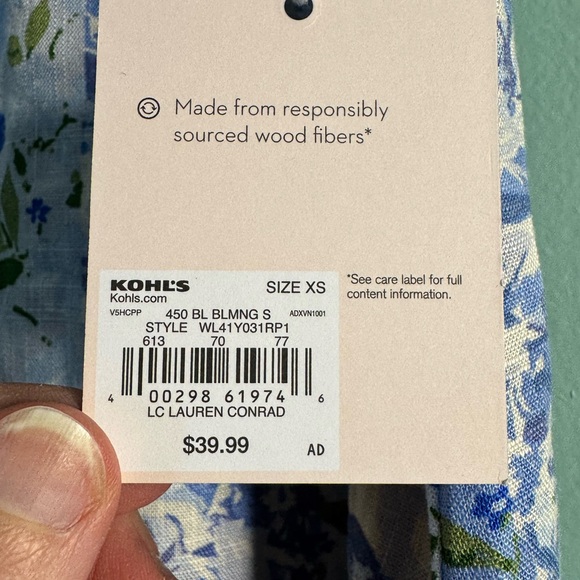 NWT LC Lauren Conrad long floral button down skirts . Size extra small . - Picture 2 of 4